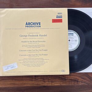 George Frederick Handel Musick For The Royal Fireworks LP Archive Production